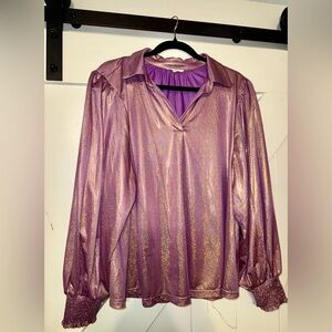 Easel Sparkle shimmer Purple Women's Top